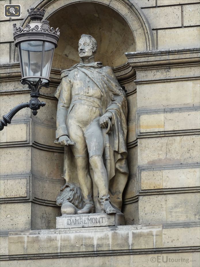 Damremont statue on Aile de Rohan-Rivoli, The Louvre, Paris