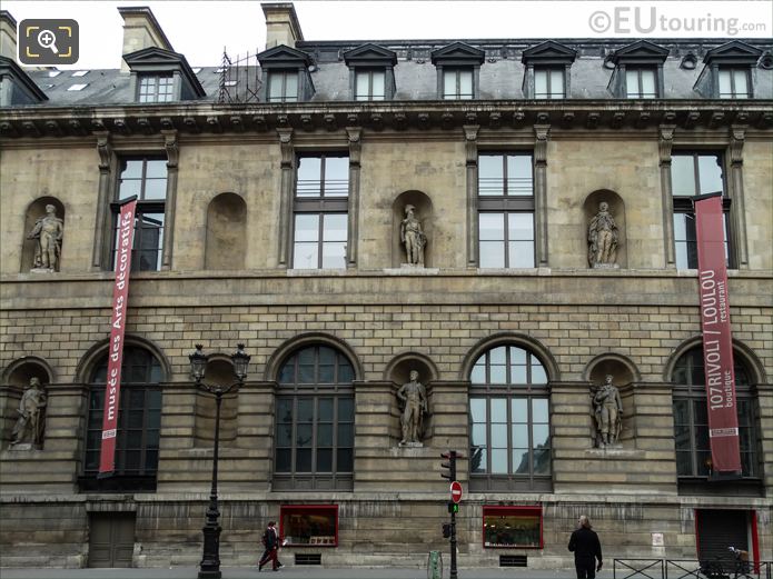 Aile de Rohan-Rivoli facade and Comte de Lasalle statue