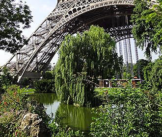 Champ de Mars pond at the Eiffel Tower