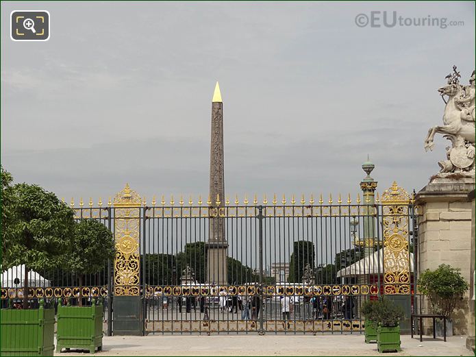Jardin des Tuileries gilded gates Western entrance looking NW