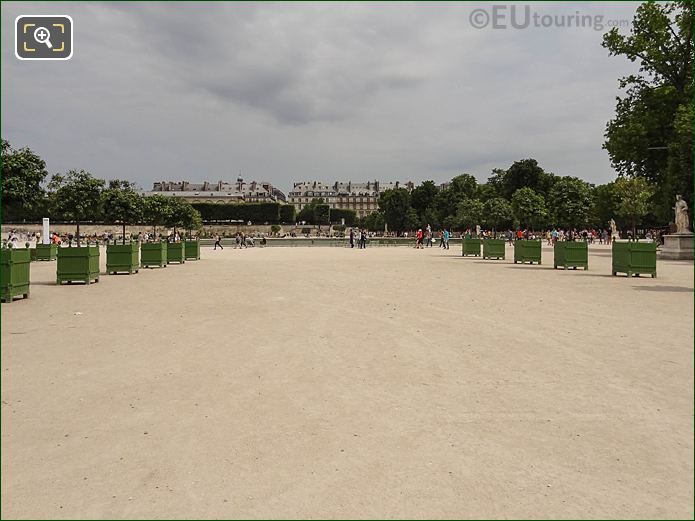 Fer a Cheval and orange trees, Jardin des Tuileries looking NNE