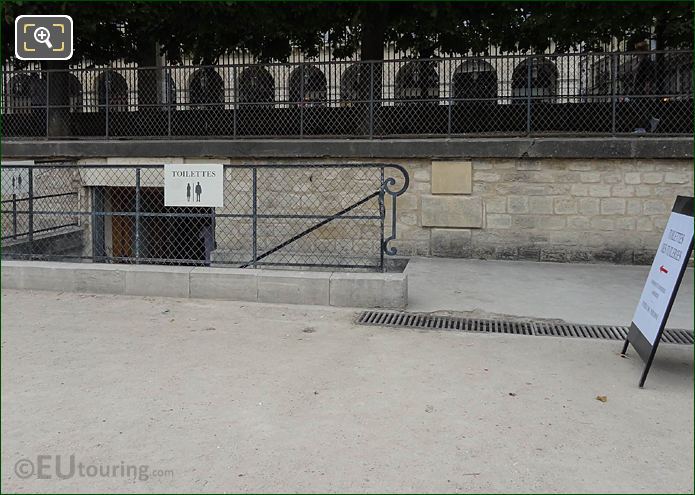 Esplanade des Feuillants public toilets Jardin des Tuileries looking NE