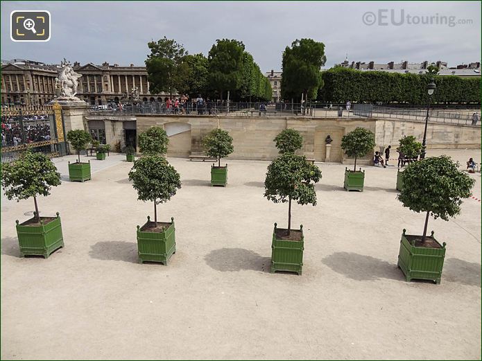 Fer a Cheval and terrace in Jardin des Tuileries looking NNE