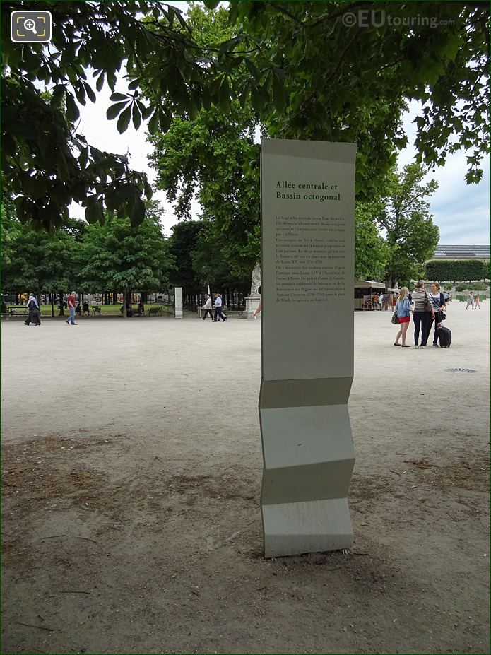Allee Centrale and Bassin Octogonal tourist info, Jardin des Tuileries