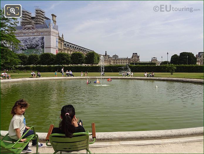 Model sailing boat pond inside Jardin des Tuileries