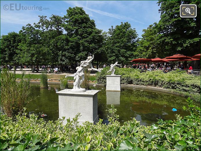 Daphne and Apollo statues Exedre Sud, Jardin des Tuileries looking N