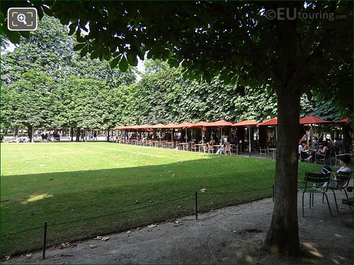 View NNE to Salle Verte Sud-Ouest garden in Jardin des Tuileries