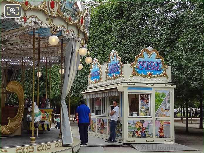 Payment booth Jardin des Tuileries merry-go-round
