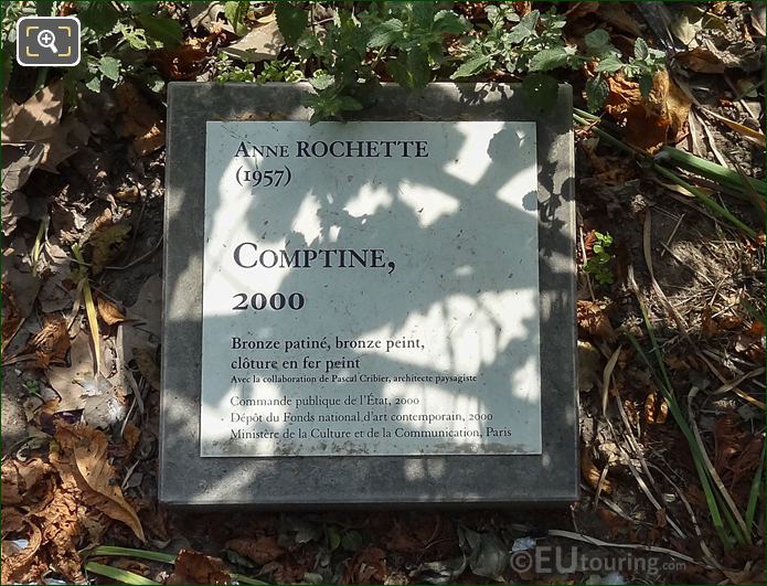 Tourist info plaque Jardin des Tuileries Vegetable Garden