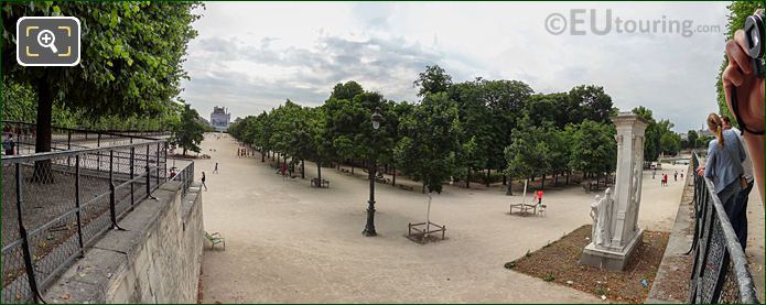 Panoramic of Esplanade des Feuillants, Jardin des Tuileries looking SE