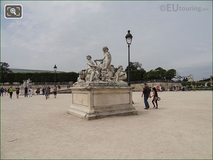 Fer a Cheval River statue and Rampe Sud, Jardin des Tuileries