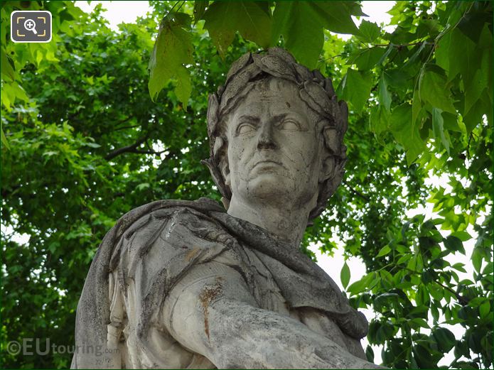 1700s historical statue in Tuileries Gardens, Paris