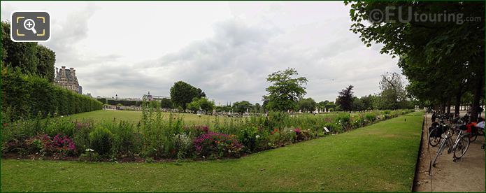 Panoramic of Grand Carre, Tuileries Gardens looking SW