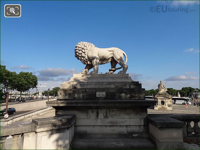 Lion statue, l'Orangerie Terrace, Jardin des Tuileries looking NW