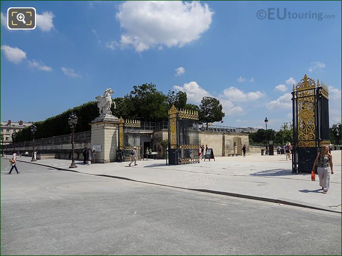 Gilded gates West entrance Jardin des Tuileries looking NE