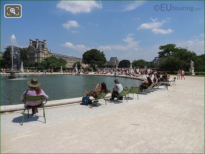 Grand Bassin Rond, Jardin des Tuileries looking NE to Pavillon de Marsan
