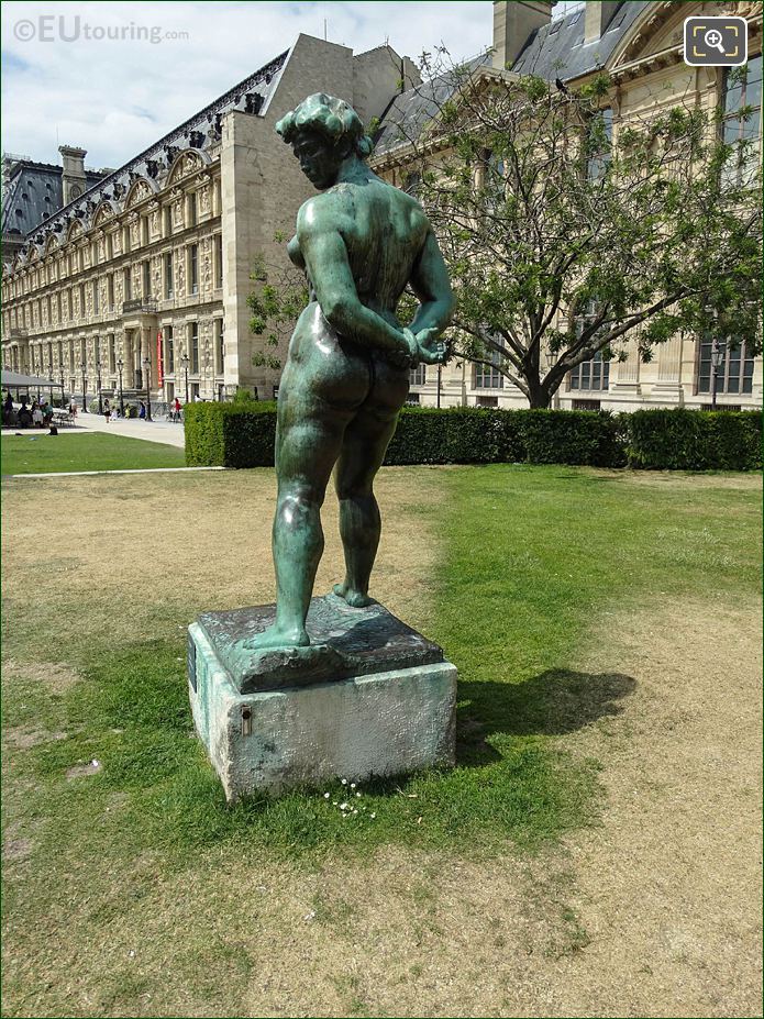 Aristide Maillol statue in Jardin du Carrousel of Tuileries Gardens looking NW