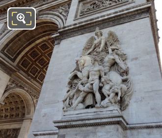 Column with sculpture on the Arc de Triomphe