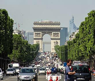 Avenue des Champs Elysees in Paris France