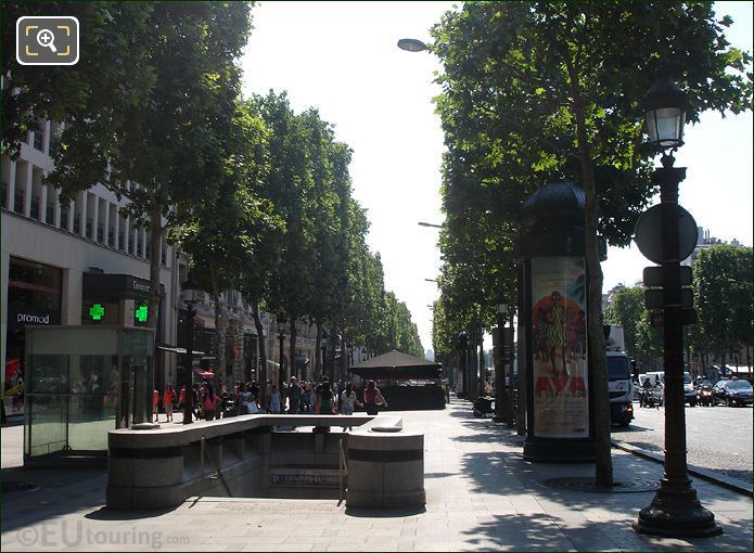 Famous Champs Elysees tree lined avenue