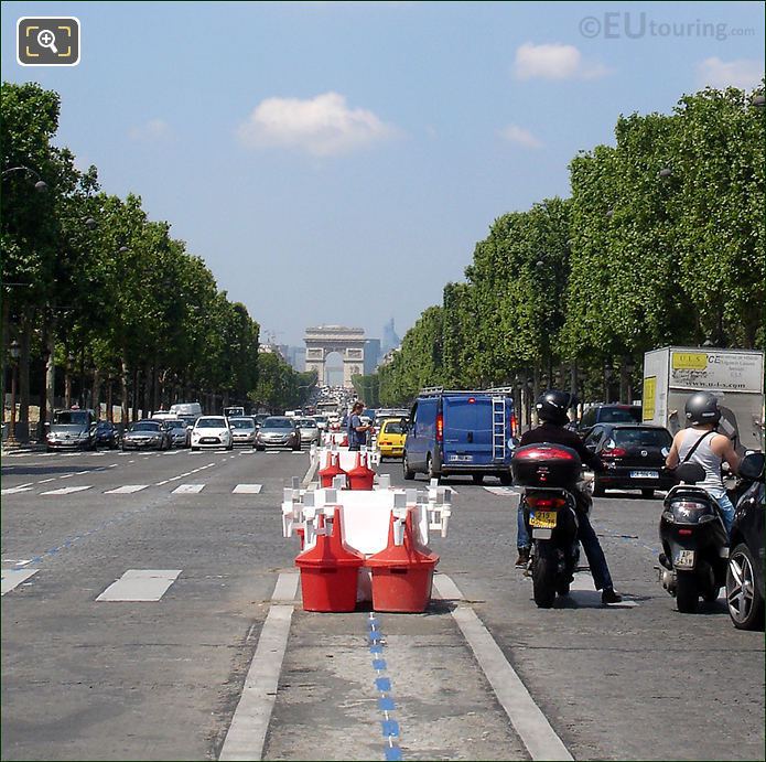 Looking down Avenue des Champs Elysees