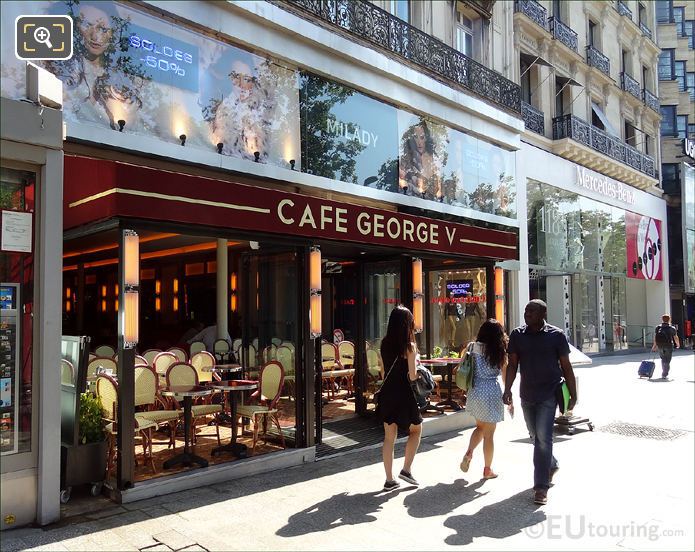 Cafe George V and Mercedes-Benz showroom