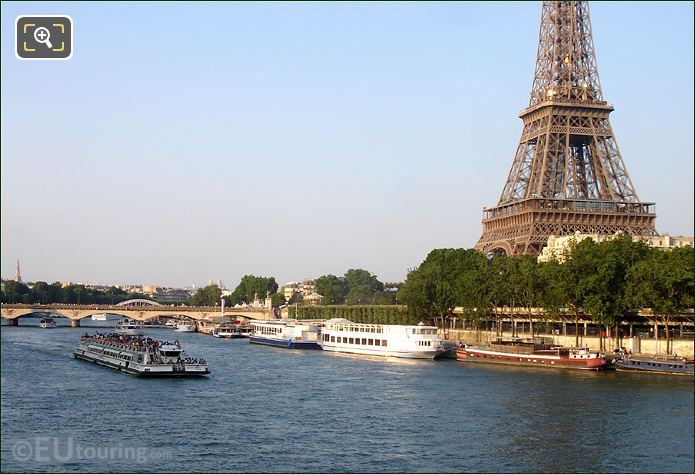 Bateaux Mouches with Pont d'Iena and Eiffel Tower