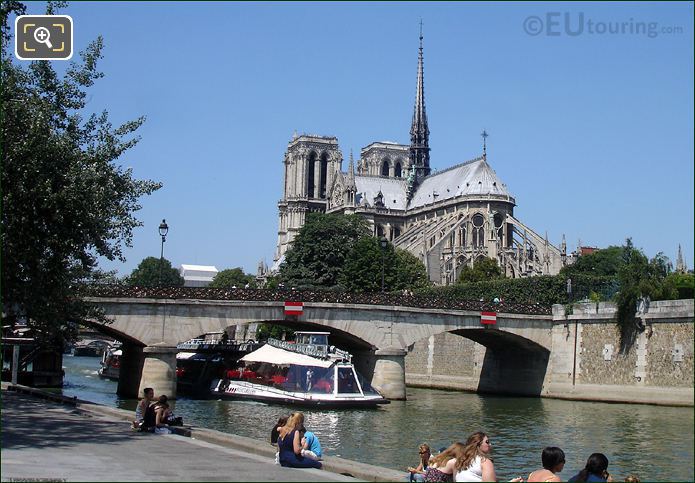 Bateaux Mouches by Notre Dame Cathedral Paris 
