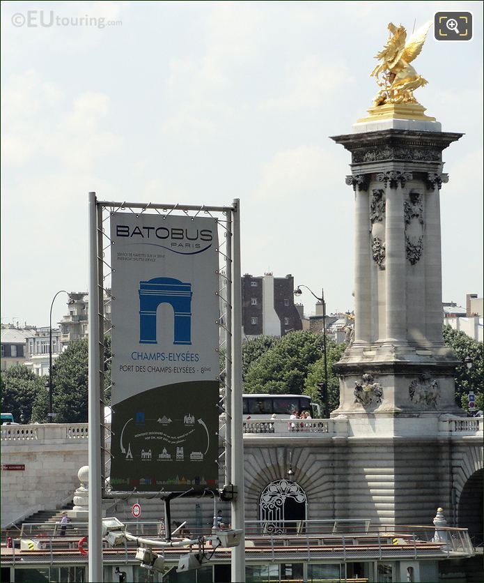 Pont Alexandre III and Batobus stop Champs Elysees station