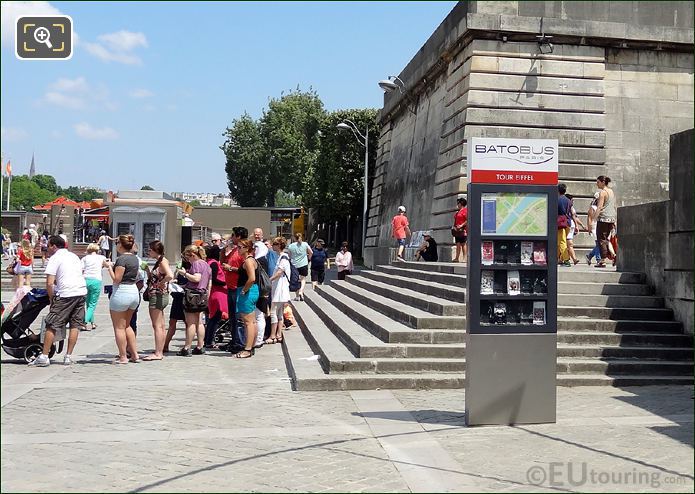 Tourist info stand at Tour Eiffel Batobus stop