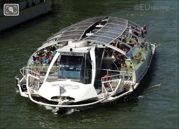Batobus boat with its glass roof panels