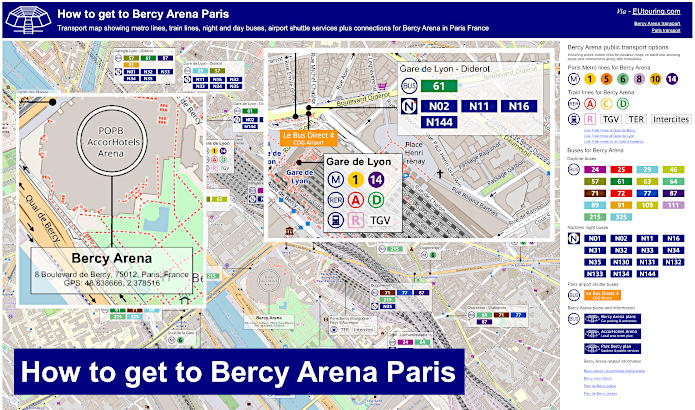 How to get to Bercy Arena transport map