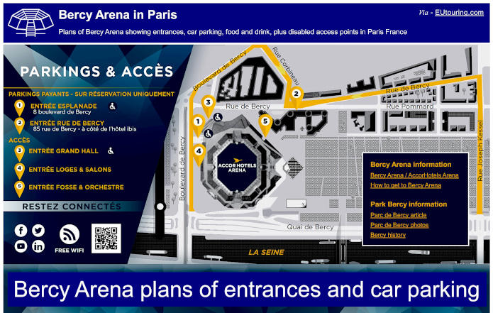 Bercy Arena access plans