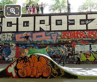 Spectators at skate park Parc de Bercy