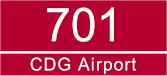 Paris bus 701 CDG Airport