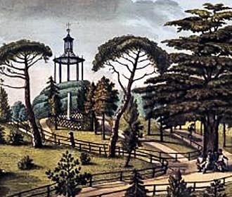 Historical garden painting at Cabinet d’Histoire du Jardin des Plantes