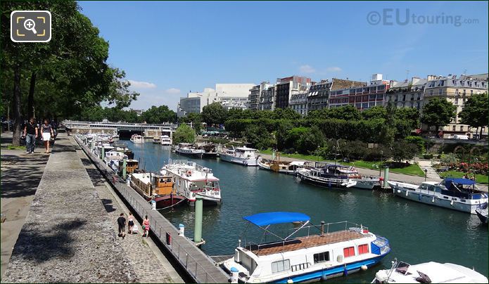 Boats moored on Canal Saint-Martin