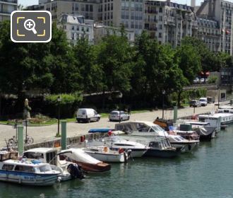 Pleasure boats on Canal Saint-Martin within Paris