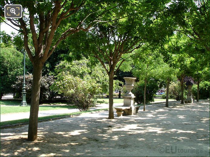 Ornate stone benches Champ de Mars