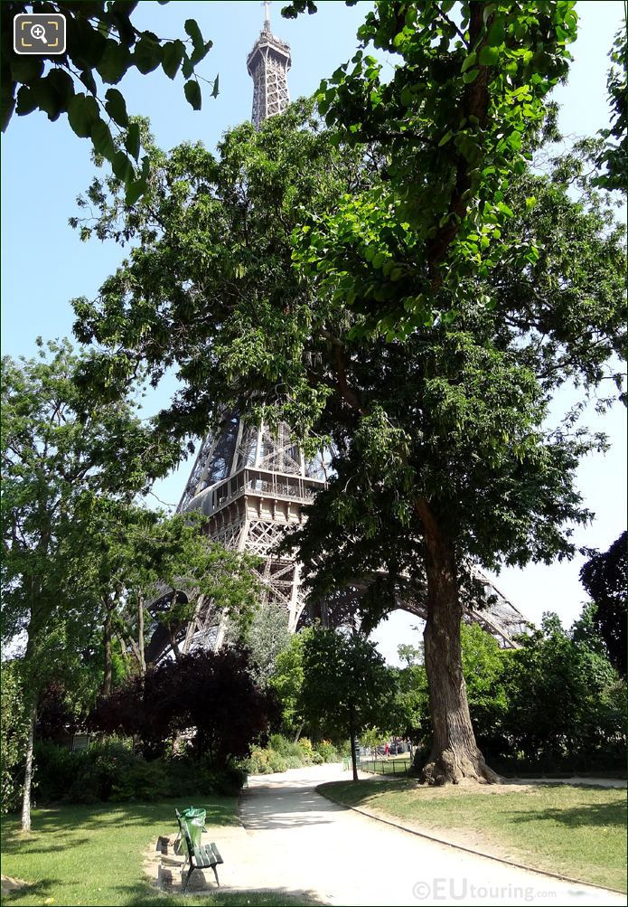 Champ de Mars trees and park benches