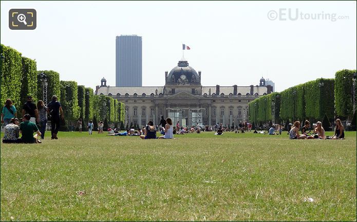 Champ de Mars and Tour Montparnasse in the distance