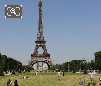 Champ de Mars central grass area with the Eiffel Tower