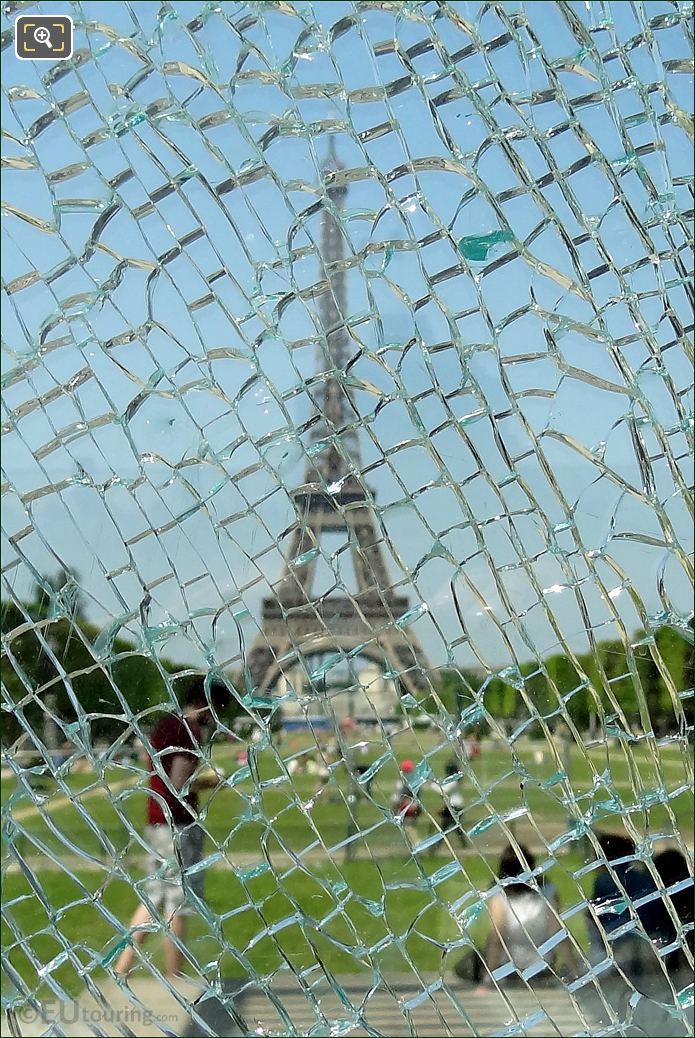 Champ de Mars viewed through broken glass