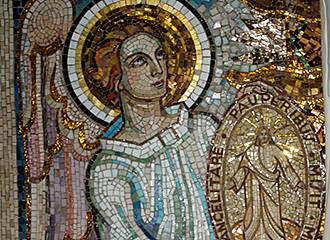 Wall mosaic at Chapelle Notre Dame de la Medaille Miraculeuse