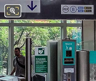 RER B turnstiles for Charles de Gaulle airport