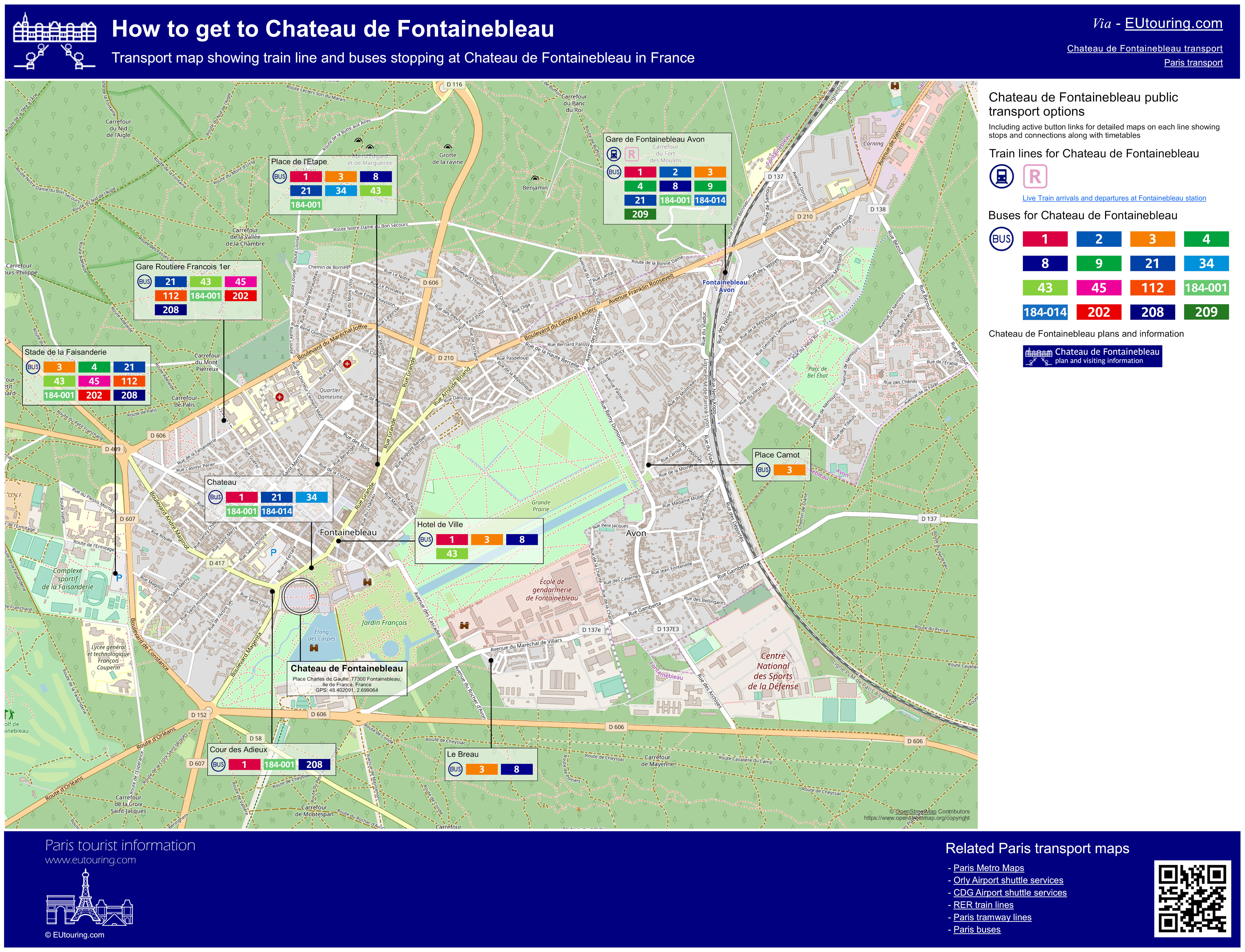 château de fontainebleau map