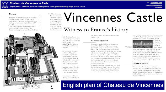 English plan of Chateau de Vincennes