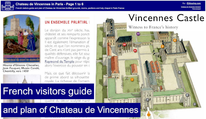 French visitors guide and plan of Chateau de Vincennes