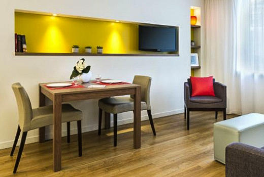 Citadines Place d'Italie studio apartment dining table