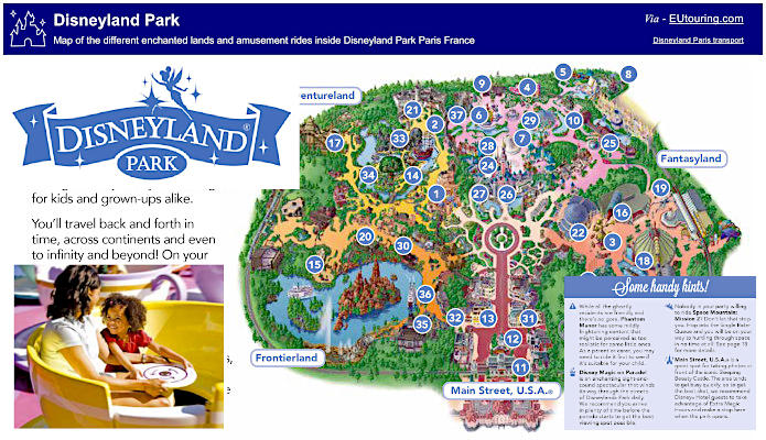 Paris Disneyland Park Map